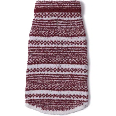 Barefoot Dreams Cozychic® Checkered Stripe Pet Sweater In Red
