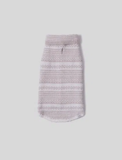 Barefoot Dreams Cozychic® Checkered Stripe Pet Sweater In Stone / Pearl