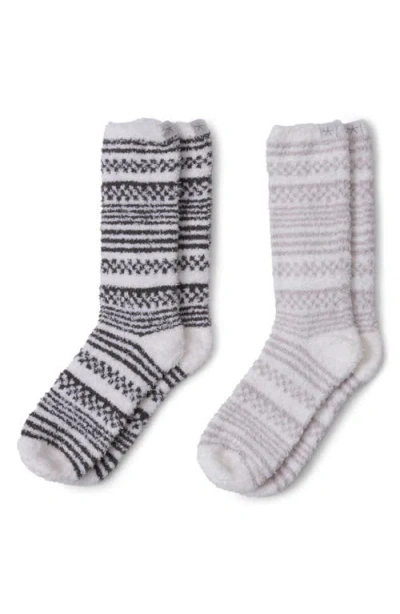 Barefoot Dreams Cozychic™ Checkered Striped Socks In Neutral