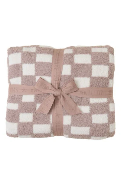 Barefoot Dreams Cozychic® Checks & Stripes Throw Blanket In Feather/ Cream