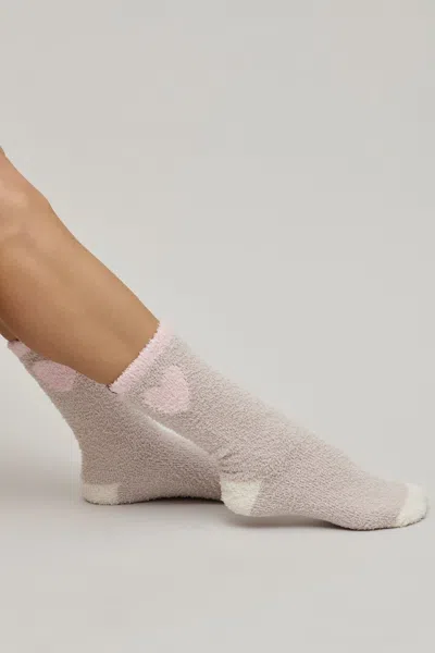 Barefoot Dreams Cozychic® Color Block Heart Socks In Stone Multi