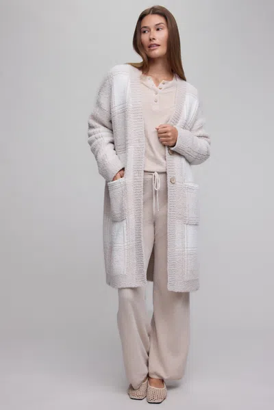 Barefoot Dreams Cozychic® Cotton Buffalo Plaid Long Cardigan In Animal Print