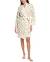 Barefoot Dreams Cozychic Cotton Checkered Robe In White