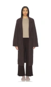 Barefoot Dreams Cozychic Cotton Rib Long Coat In Brown