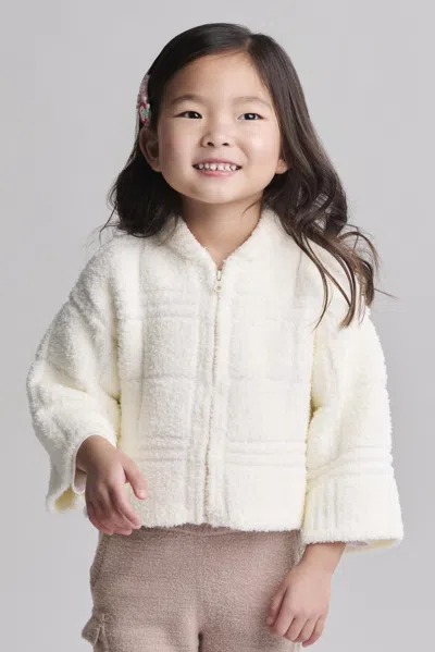 Barefoot Dreams Babies' Cozychic® Cotton Toddler Plaid Bomber Jacket In Neutral