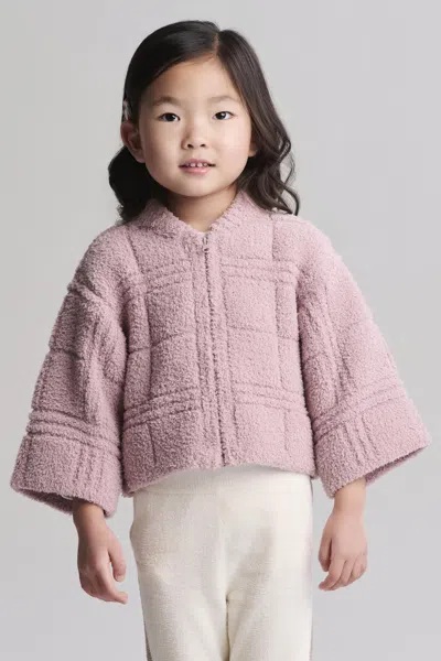 Barefoot Dreams Babies' Cozychic® Cotton Toddler Plaid Bomber Jacket In White