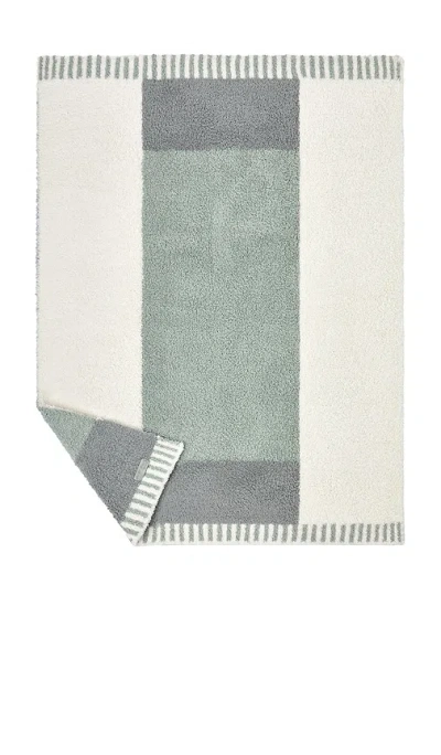 Barefoot Dreams Cozychic Cova Center Stripe Stroller Blanket In Gray