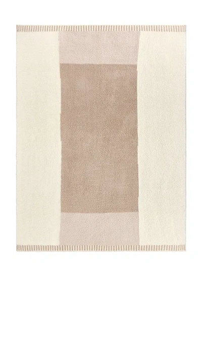 Barefoot Dreams Cozychic Cova Center Stripe Throw. In Neutral