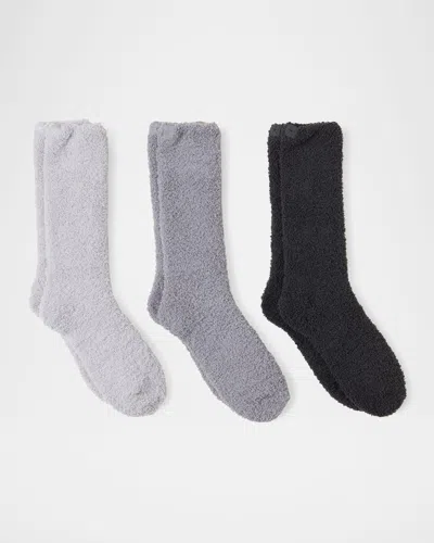 Barefoot Dreams Cozychic Crew Socks 3-pack In Agate Multi