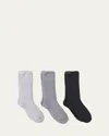 Barefoot Dreams Cozychic 3 Pair Sock Set In Carbon Multi