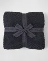 Barefoot Dreams Cozychic Diamond Weave Blanket In Black