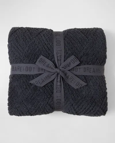 Barefoot Dreams Cozychic Diamond Weave Blanket In Black