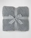 Barefoot Dreams Cozychic Diamond Weave Blanket In Moonbeam