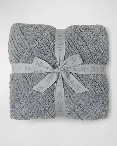 Barefoot Dreams Cozychic Diamond Weave Blanket In Moonbeam