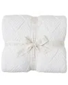 Barefoot Dreams Cozychic Diamond Weave Blanket In White