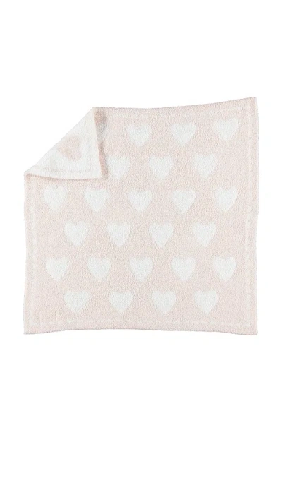 Barefoot Dreams Cozychic Dream Receiving Blanket In Pink & White Hearts
