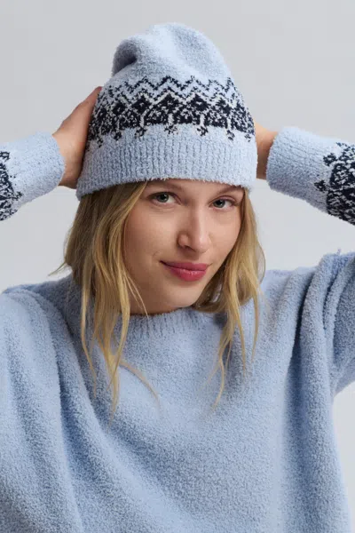 Barefoot Dreams Cozychic® Fair Isle Beanie In Snow Drop Multi