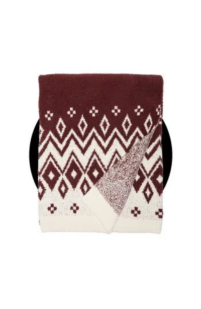 Barefoot Dreams ® Cozychic Fair Isle Diamond Throw Blanket In Deep Aubergine/ Cream