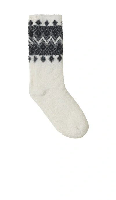 Barefoot Dreams Cozychic Fair Isle Sock In Cream