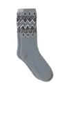Barefoot Dreams Cozychic Fair Isle Sock In Grey