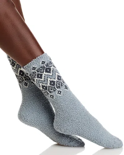 Barefoot Dreams Cozychic Fair Isle Socks In Moonbeam Multi