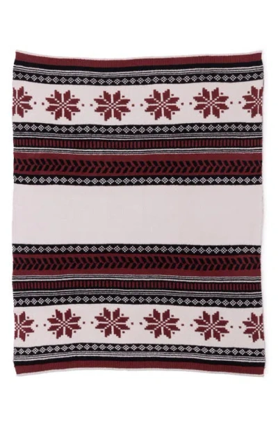 Barefoot Dreams Cozychic® Fair Isle Throw Blanket In Burgundy