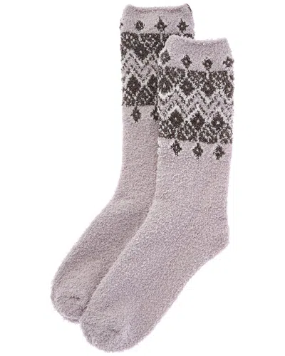 Barefoot Dreams Cozychic Fairisle Socks In Purple