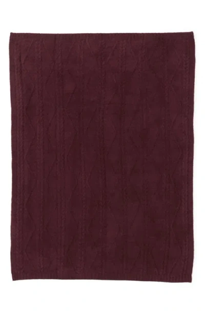 Barefoot Dreams Cozychic® Fisherman Cable Throw Blanket In Burgundy
