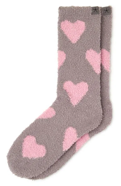 Barefoot Dreams Cozychic® Heart Crew Socks In Gray