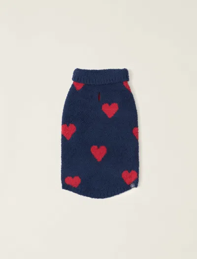 Barefoot Dreams Cozychic® Heart Print Pet Sweater In Blue