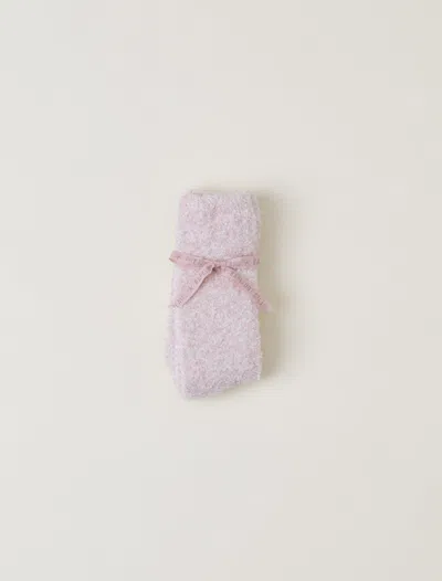 Barefoot Dreams Cozychic® Heathered Socks In Heathered Dusty Rose / White