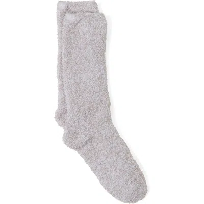 Barefoot Dreams Heathered Socks In Stone/white