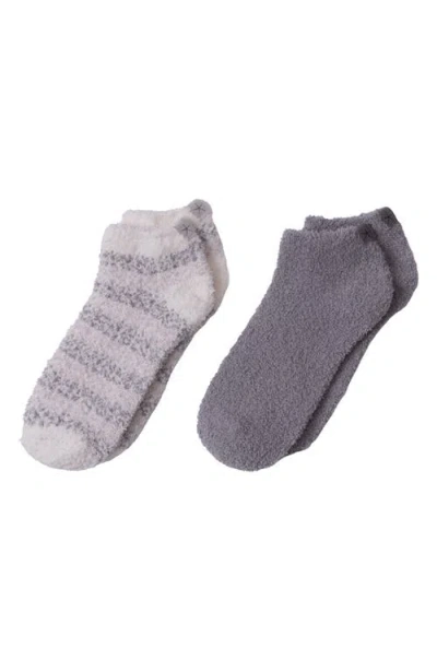 Barefoot Dreams Cozychic® Heathered Stripe Ankle Socks In Gray