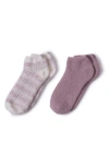 Barefoot Dreams Cozychic® Heathered Stripe Ankle Socks In Pink