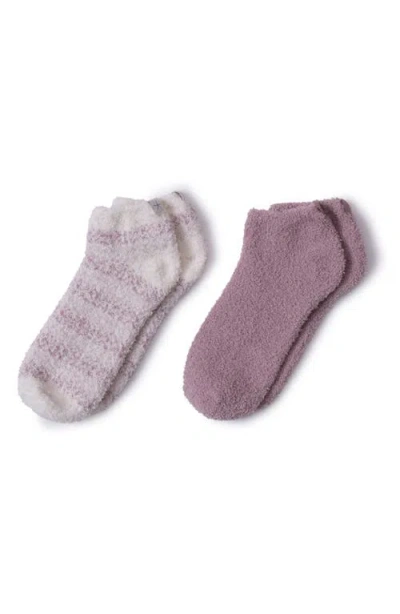 Barefoot Dreams Cozychic® Heathered Stripe Ankle Socks In Pink