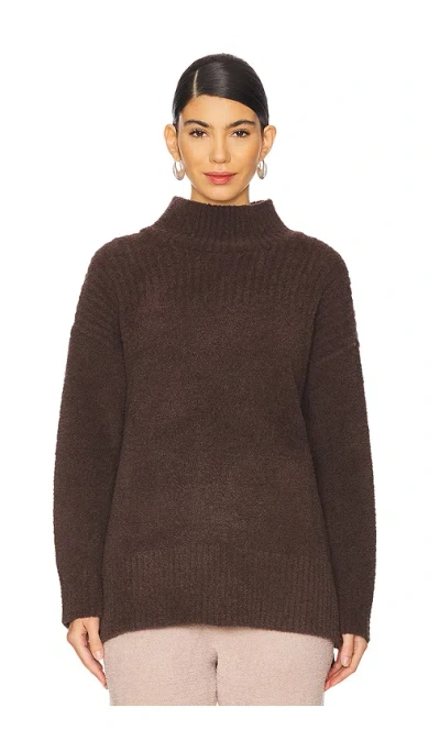 Barefoot Dreams Cozychic High Low Pullover In Brown
