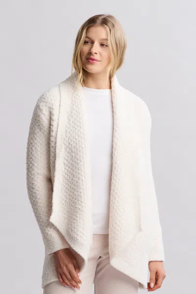 Barefoot Dreams Cozychic® Honeycomb Shawl Cardigan In Cream