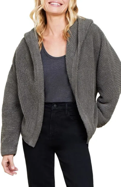 Barefoot Dreams Cozychic Chevron Ribbed Cardigan In Olive Branch