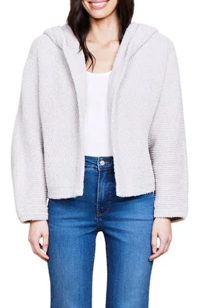 Barefoot Dreams ® Cozychic® Hooded Chevron Rib Cardigan In Silver