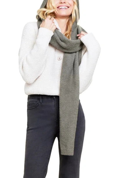 Barefoot Dreams Cozychic® Hooded Scarf In Olive Branch