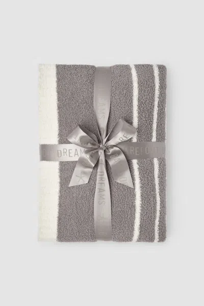 Barefoot Dreams Cozychic® Horizontal Stripe Blanket In Beach Rock / Cream