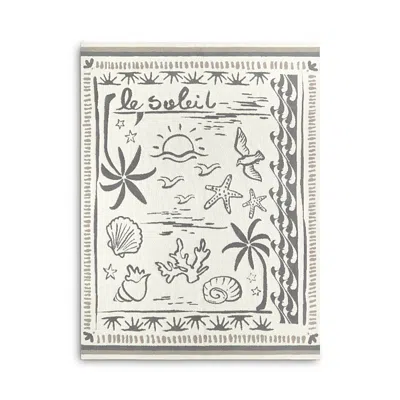 Barefoot Dreams Cozychic Le Soleil Printed Throw Blanket In White