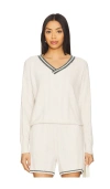Barefoot Dreams Cozychic Light Pointelle Pullover In Cream