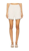 Barefoot Dreams Cozychic Light Pointelle Shorts In Cream