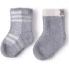 Barefoot Dreams Kids'  Cozychic Lite® 2-pack Assorted Sock Set In Gray