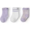Barefoot Dreams Kids'  Cozychic Lite® 3-pack Sock Set In Lilac Multi