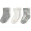 Barefoot Dreams Kids'  Cozychic® Lite Assorted 3-pack Socks In Moonbeam/pearl