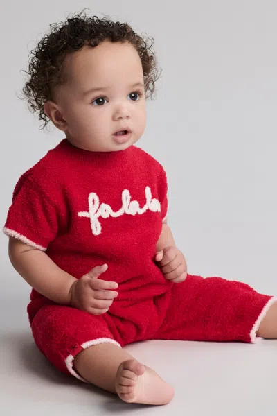 Barefoot Dreams Cozychic Lite® Baby Fa La La Onesie In Red