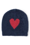 Barefoot Dreams Cozychic Lite® Baby Heart Beanie In Marine-scarlet