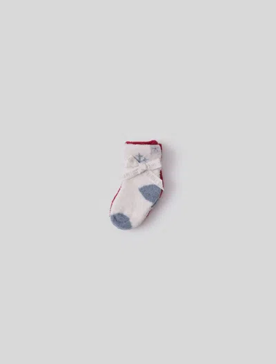Barefoot Dreams Cozychic Lite® Baby Holiday Sock Set In Cream Multi